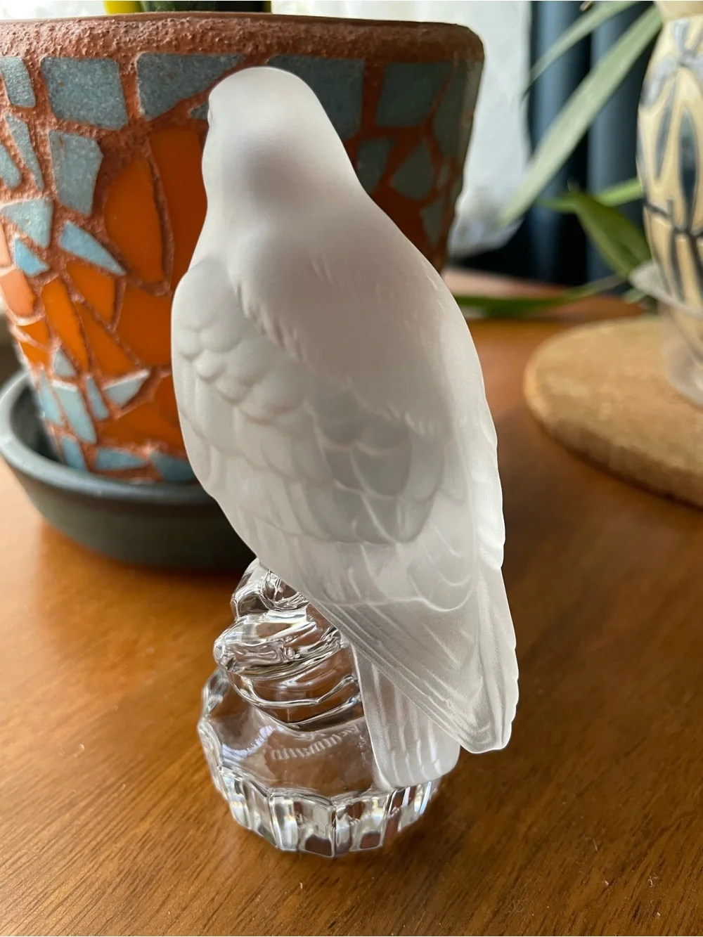 Nachtmann Frosted White Glass Bird Figurine - Decorative Bird 🦅